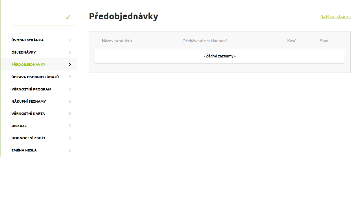 Zákaznický online účet