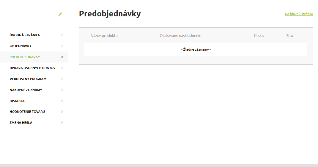 Zákaznícky online účet