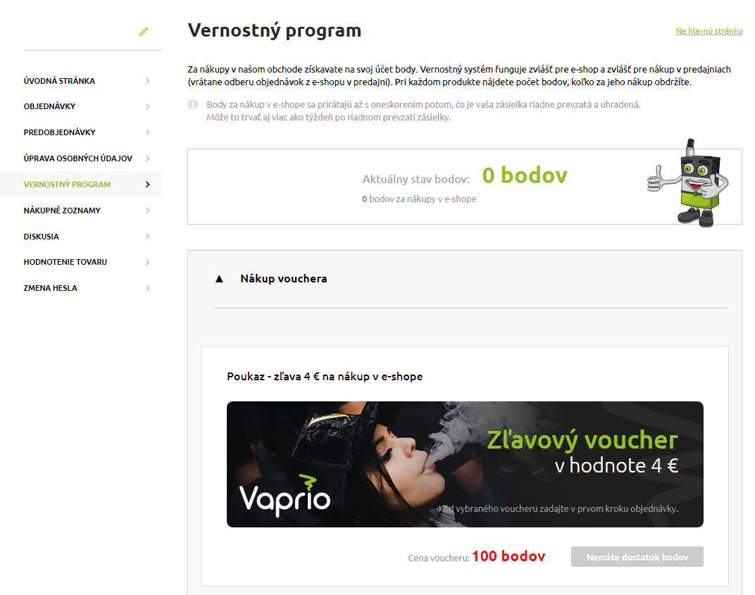 Zákaznícky online účet