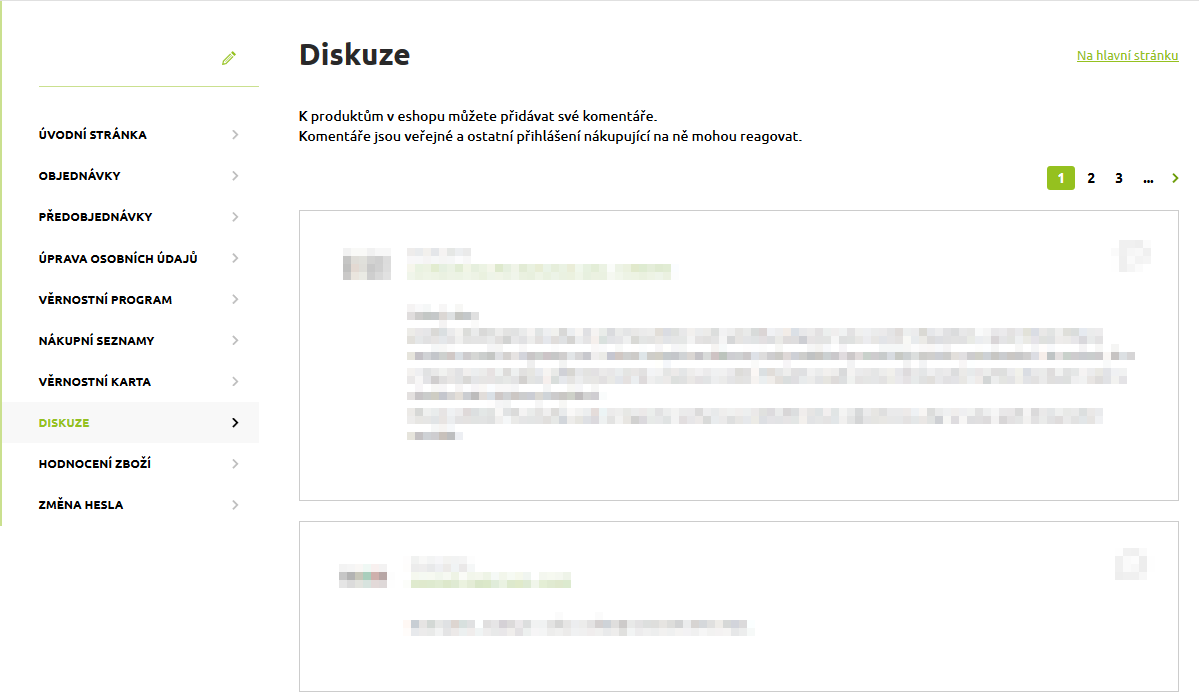 Zákaznický online účet