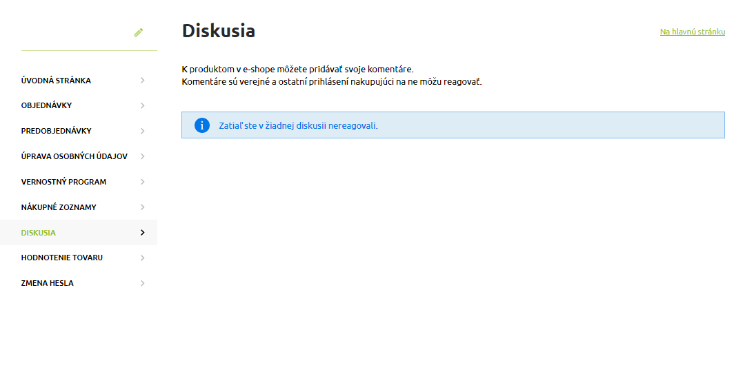 Zákaznícky online účet