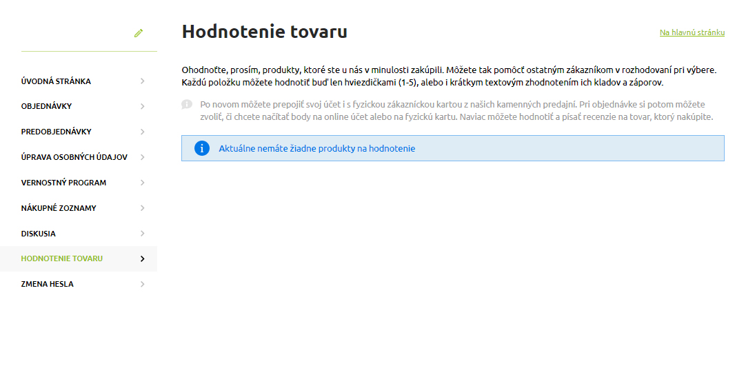Zákaznícky online účet