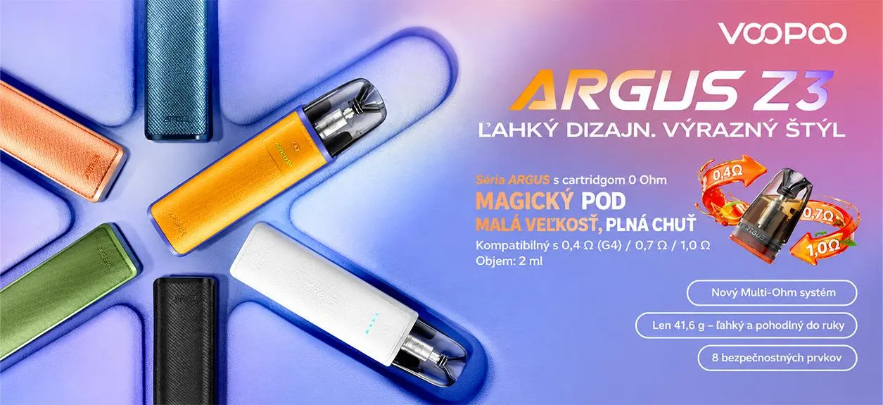 Voopoo Argus Z3: Ľahký dizajn, výrazný štýl