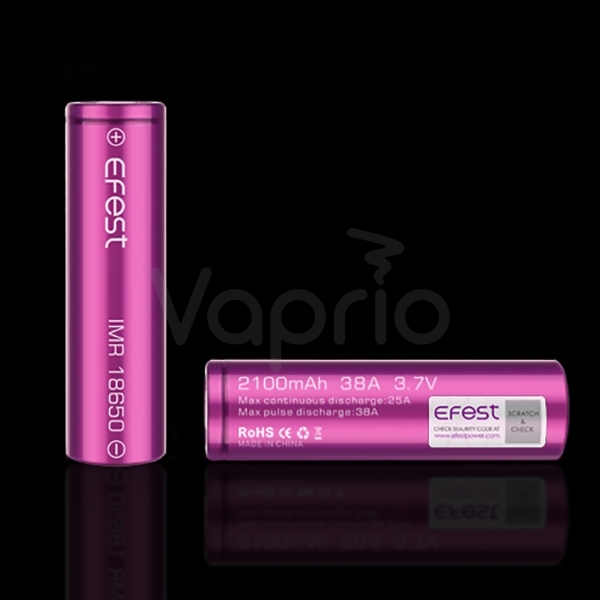 Baterie Efest IMR 18650 - 2100mAh, 38A fialová