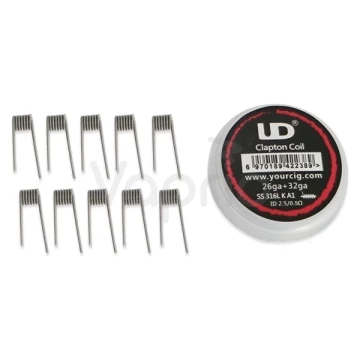 UD Clapton Coil (26GA SS316L + 32GA KA1, ID2.5x0.5ohm), 10ks