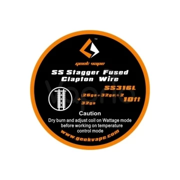 GeekVape SS Stagger Fused Clapton Wire, 3m