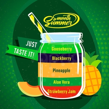 Príchuť Big Mouth Smooth Summer - Ananás a egreš (Strawberry Jam, Aloe Vera, Pineapple, Blackberry, Gooseberry)