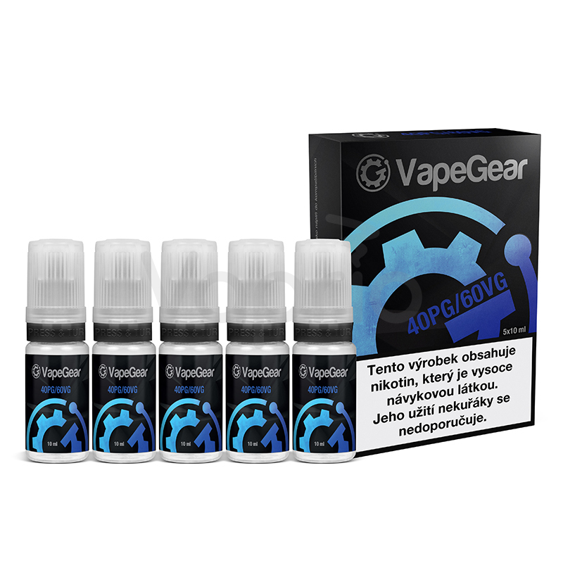 Nikotinová prémiová báze VapeGear - 40PG/60VG - 5x10ml