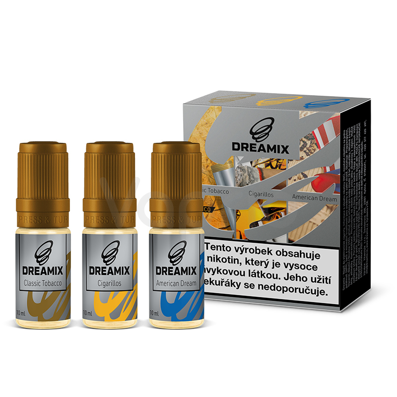 Dreamix 3x10ml - Americký tabák, Klasický tabák, Doutníkový tabák