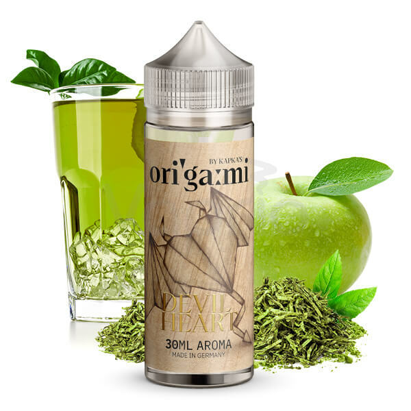 Kapka´s Flava - Origami - Chladivé zelené jablko a čaj (Devil Heart) - Shake and Vape