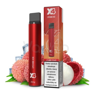 X4 Bar Chladivé liči (Lychee Ice) jednorazová e-cigareta