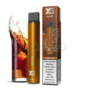 X4 Bar Chladivá kola (Cola Ice) jednorázová e-cigareta