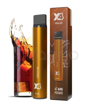 X4 Bar Zero Chladivá kola (Cola Ice) jednorazová e-cigareta BEZ NIKOTÍNU