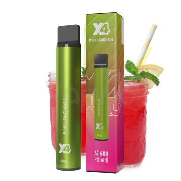 X4 Bar Zero Ružová limonáda (Pink Lemonade) jednorazová e-cigareta BEZ NIKOTÍNU