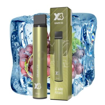X4 Bar Zero Chladivé hroznové víno (Grape Ice) jednorázová e-cigareta BEZ NIKOTINU