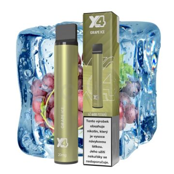 X4 Bar Chladivé hroznové víno (Grape Ice) jednorázová e-cigareta
