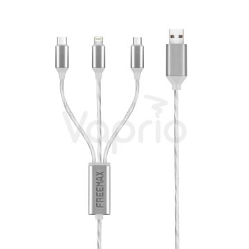 Freemax USB kabel 3v1 USB - Micro Lightning USB-C,  1,2m