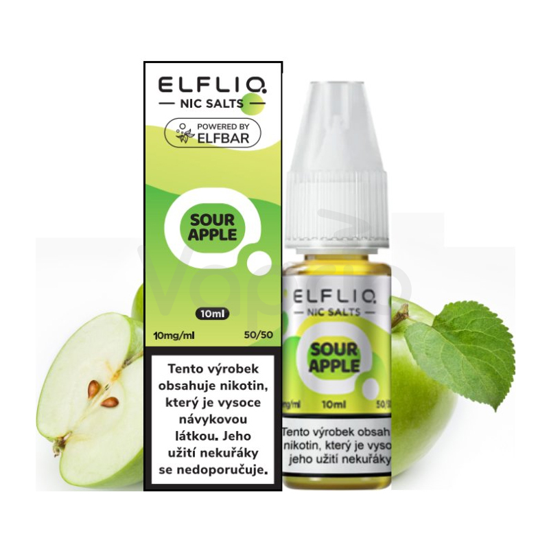 ELFLIQ Nic SALT - Kyselé jablko (Sour Apple) 10ml