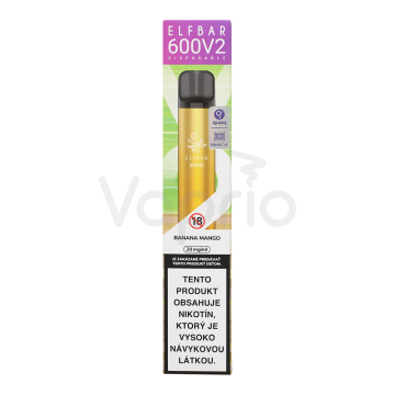 Elf Bar 600 V2 elektronická cigareta - Banán a mango (Banana Mango) 20mg