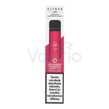 Elf Bar 600 elektronická cigareta - Chladivá jahoda, malina a čerešňa (Strawberry Raspberry Cherry Ice) 20mg