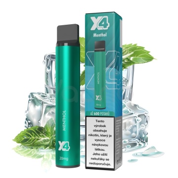 X4 Bar Mentol (Menthol) jednorazová e-cigareta