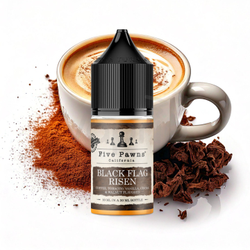 Five Pawns - Black Flag Risen (Cappuccino, tabak, hľuzovkový krém) - Shake and Vape