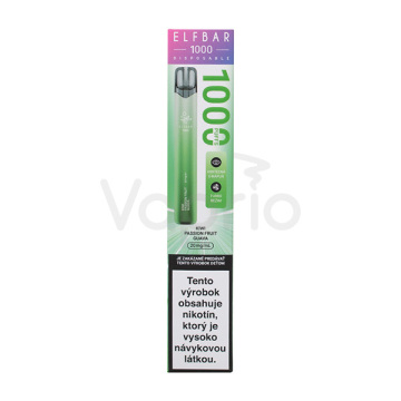 Elf Bar 1000 elektronická cigareta - Kiwi, maracuja a guava (Kiwi Passion Fruit Guava) 20mg